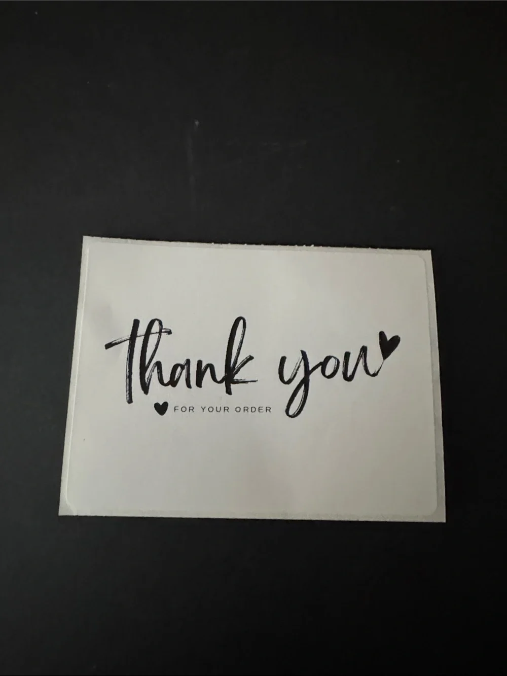 100 White Thank You Shipping Sticker -